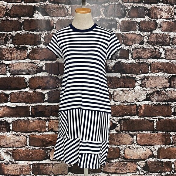 ATM Anthony Thomas Melillo Dress Crew Neck Striped Blue Size X Small XS - Picture 5 of 17